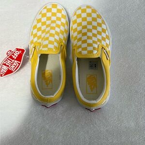Kids size 1 Vans- yellow check- NWT